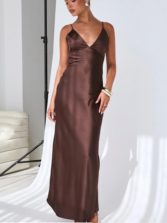 Princess Polly Dresses & Skirts - Princess Polly Angels Only Maxi Dress Chocolate